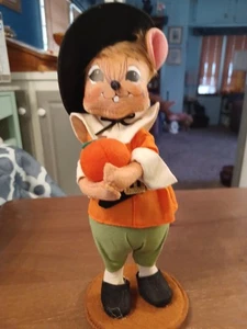 Annalee Otoño Peregrino de Acción de Gracias 2014 Niño Ratón Sosteniendo una Calabaza - Imagen 1 de 6