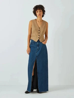Maxi Falda Rag & Bone Avery Dobladillo Crudo Hendidura Japón Kaihara Denim Ari Wash 34 NUEVA SIN ETIQUETAS Foto 1 de 4