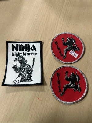 Vintage Ninja Embroidered Patches - Ninja Night Warrior - Ninja Red Circle - 80s - Image 1 of 4