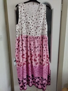 used 4xl ladies unbranded floral sleeveless dress - Picture 1 of 5