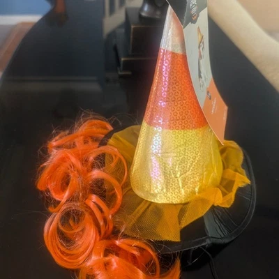 Sombrero Bruja Gato/Perro Candycorn con Naranja y Dorado Nuevo con etiqueta pequeño mediano Foto 1 de 3