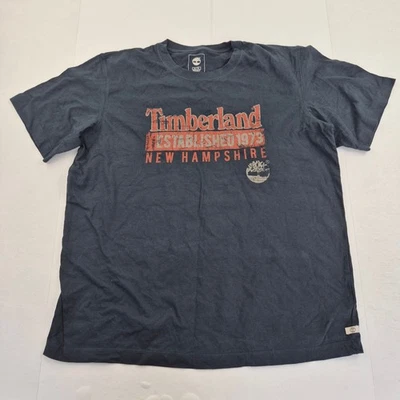 TIMBERLAND T-Shirt XL Azul Hombre Algodón Orgánico Estampado Gráfico Casual - Imagen 1 de 4