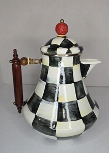 MacKenzie-Childs Courtly Check caffettiera 10 tazze finitura rossa - Foto 1 di 17
