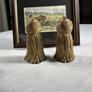 Vintage 1980's Dorothy Draper Style Hollywood Regency Tassel Form Candle Holders - Picture 1 of 11