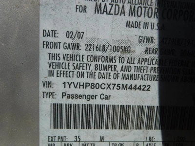 Automatic Transmission 4-138 2.3L FWD Without Turbo Fits 06-08 MAZDA 6 30656340 - Imagem 1 de 4
