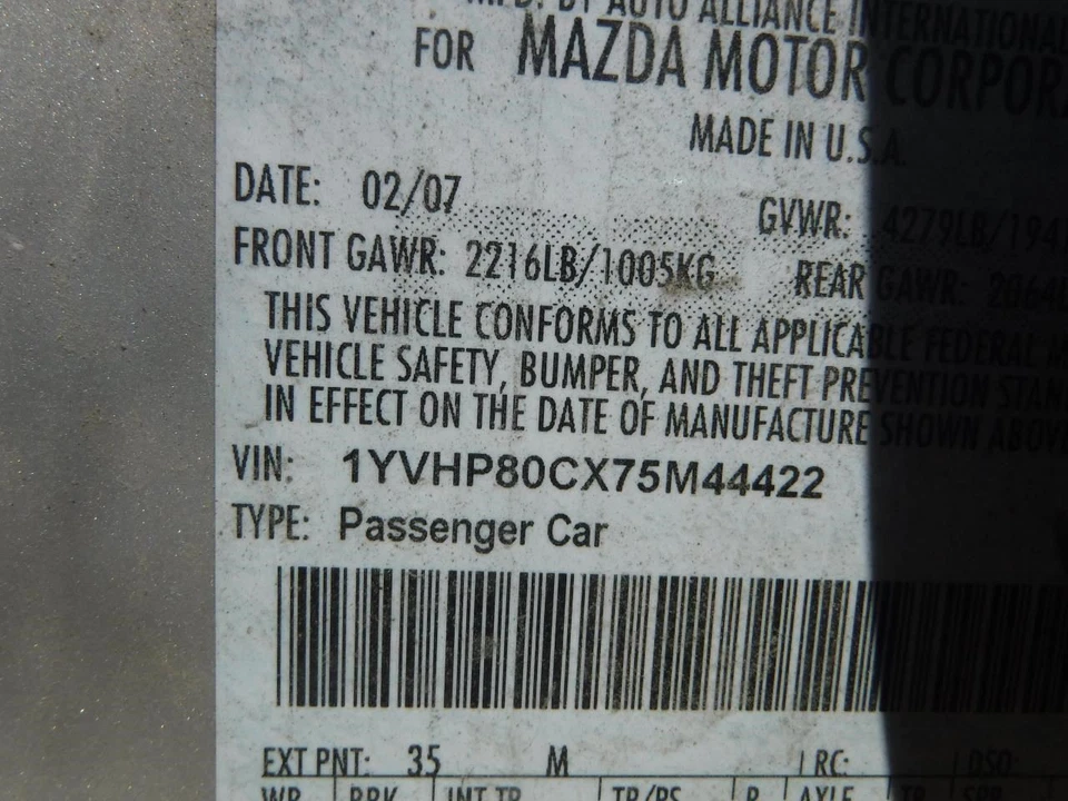 Automatic Transmission 4-138 2.3L FWD Without Turbo Fits 06-08 MAZDA 6 30656340 Foto 1 de 4