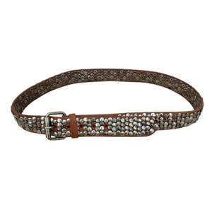 Amsterdam Heritage Sundance Heavily Studded Brown Leather Belt, Women’s L - Picture 1 of 6