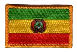Toppe Toppa PATCH BOLIVIA 7x4,5cm Bandiera banderina ricamata termoadesivo - Picture 1 of 1