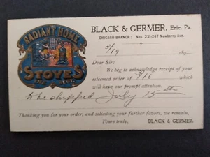 Illinois: Chicago 1890s Black Germer Stoves Multicolored Advertising Postal Card - Picture 1 of 2