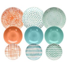 Servizio di piatti Tognana Agua 18 pezzi in stoneware decorati multicolor
