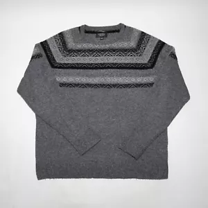 Nordstrom Herren Shop Gr. L schwarz grau Kaschmir Wollmischung Rundhalsausschnitt Pullover - Bild 1 von 10