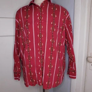 vtg Wrangler Mens 2XL Aztec Southwest Geometric Long Sleeve Western Shirt - Picture 1 of 8