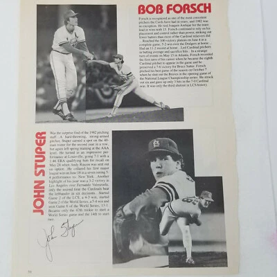 St. Louis Cardinals John Stuper Signed Program Page Vintage 1983 - Image 1 of 4