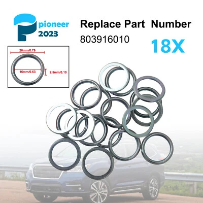 Aluminum Drain Plug Crush Washer Gasket 16mm Set of 18 for Subaru Outback 13-23 - Image 1 of 4