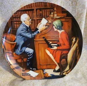 Placa coleccionable de arte NORMAN ROCKWELL The Professor 1986 certificado de autenticidad incluido usado - Imagen 1 de 5