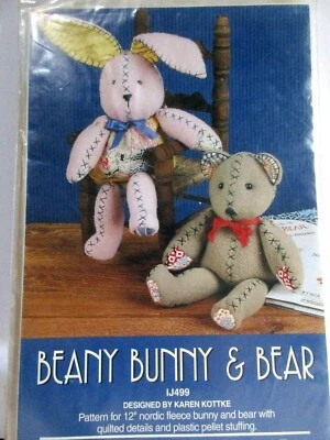 Indygo Junction 12" Beany Bunny & Bear IJ499 by Karen Kottke 1997 - Image 1 of 2