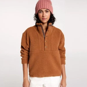 Alpine Design Women's 1/4 Snap Sherpa Pullover Caramel Latte Size M - Picture 1 of 5