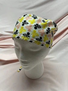 LARGE BEES: Handmade 100% Cotton Scrub Cap - FREE SHIPPING & Discounts! - Picture 1 of 4