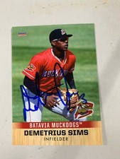 Demetrius Sims 2018 Signed Batavia Muck Dogs Team Card