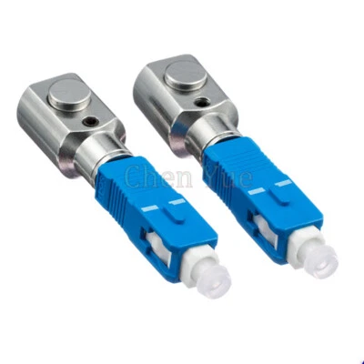 2pcs Sliver SC Round Bare Fiber Adapter Connector SC Flange Coupler Fiber Test - Image 1 of 4