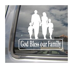 Dios bendiga a nuestra familia - Cristo cristiano coche calcomanía vinilo pegatina ventana 08195 - Imagen 1 de 2