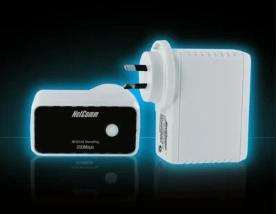 NetComm NP201AV Homeplug 200mbps Powerline Adapter x 1 - Image 1 of 4