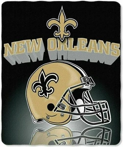 NFL New Orleans Saints Gridiron Light Weight Fleece Throw Blanket (50" X 60") - Picture 1 of 1