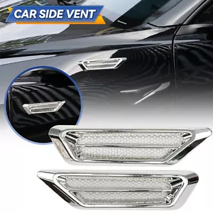 Universal 2x Car Fender Side Hood Vent Air Flow Decor Chrome Sticker Accessories - Bild 1 von 6