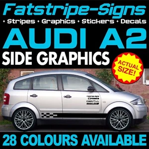 passend für AUDI A2 GRAFIK STREIFEN AUFKLEBER DECALS AUTO VINYL S-LINE QUATTRO - Bild 1 von 2