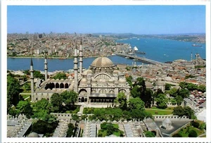 Suleymaniye Mosque, Galata Bridge and Bosphorus, Istanbul, Turkey Postcard - Picture 1 of 2