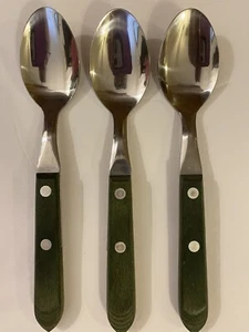 RARO Washington Forge TOWN & COUNTRY set 3 cucchiaini posate legno verde - Foto 1 di 5