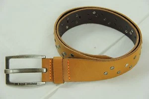 BNWT Hugo Boss Jack-X Tan Cow Skin Leather Belt sz 36 Italy 100% Authentic $155 - Picture 1 of 5