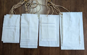 LOT/16 WHITE Diff sizes FLAT BAGS/POUCHES hm w/Up-cycled VTG Linens x DIY Gifts - Picture 1 of 10