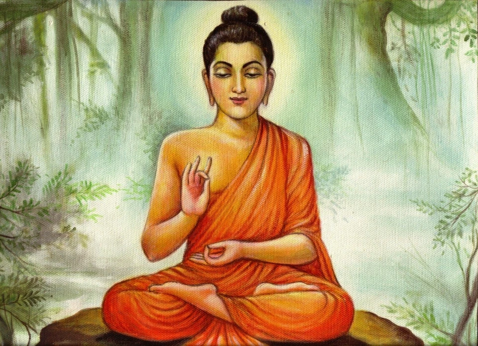 GAUTAMA BUDDHA Drawing Picture Photo Print siddhartha indian hindu meditation - Image 1 of 1