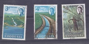 RHODESIA, 1965, CONSERVACIÓN DEL AGUA, SG 354-6, JUEGO DE 3 BIEN USADO - Imagen 1 de 1