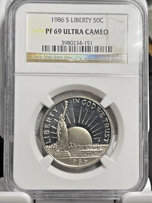 1986-S Liberty 50C Commemorative Half Dollar NGC PF69 Ultra Cameo - Image 1 of 4