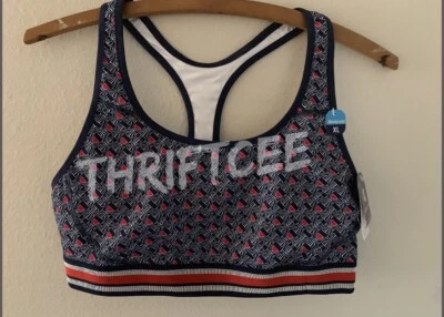 NWT XL Champion Large Absolute Workout Logo Blue Red Sports Bra Active Gym - Image 1 of 4
