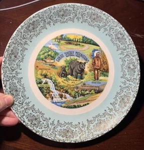 Vintage Great Smoky Mountains National Park Collector's Plate NC/TN Blue - Picture 1 of 5