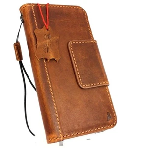 Genuine Tan Leather Case for Samsung Galaxy S9 Plus Magnetic Card Slots Holder 9 - Picture 1 of 7
