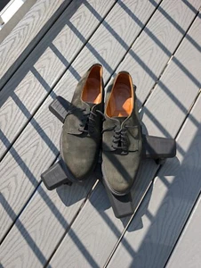 Alfred Sargent grün Wildleder Derby Schuhe elegant Herren UK 9 US 10 Gummisohlen gebraucht, in einwandfreiem Zustand - Bild 1 von 20