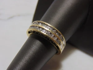 Womens Vintage Estate 10k Yellow Gold Diamond Anniversary Ring, 3.9g - Picture 1 of 7