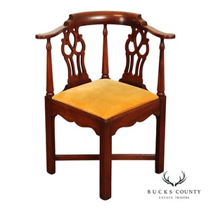 Hickory Chair Chippendale Style Mahogany Corner Chair - Picture 1 of 18