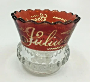 FANCY Ruby Red Flash Glass Toothpick Julius Hanson Grand Forks ND Souvenir 1908 - Picture 1 of 10