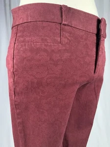 BANANA REPUBLIC Womens “Sloan" Stretch Twill Pant Burgundy Paisley, size 2 - Picture 1 of 8