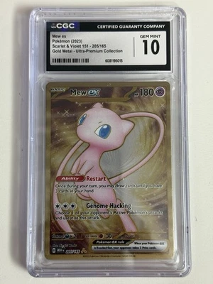 Tarjeta Pokémon CGC 10 GEMAS COMO NUEVA EX 205/165 METAL DORADO 151 UPC PROMO Foto 1 de 3