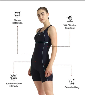 SPEEDO TRAJE DE BAÑO MUJER TRAJE DE PIERNA 30 PULGADAS RESISTENTE AL CLORO... - Imagen 1 de 4