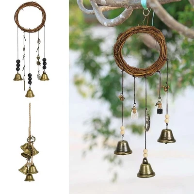 Campanas de viento de bruja grandes 3 campanas de metal aleación exterior jardín decoración perchas de puertas Foto 1 de 4
