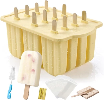 Popsicles Molds,  12 Pieces Silicone Popsicle Molds Easy-Release Bpa-Free Popsic - Изображение 1 из 4