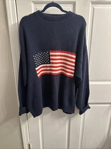 Pull homme étoiles et rayures tricot drapeau américain USA anneaux olympiques bleu 2XL - Photo 1/5