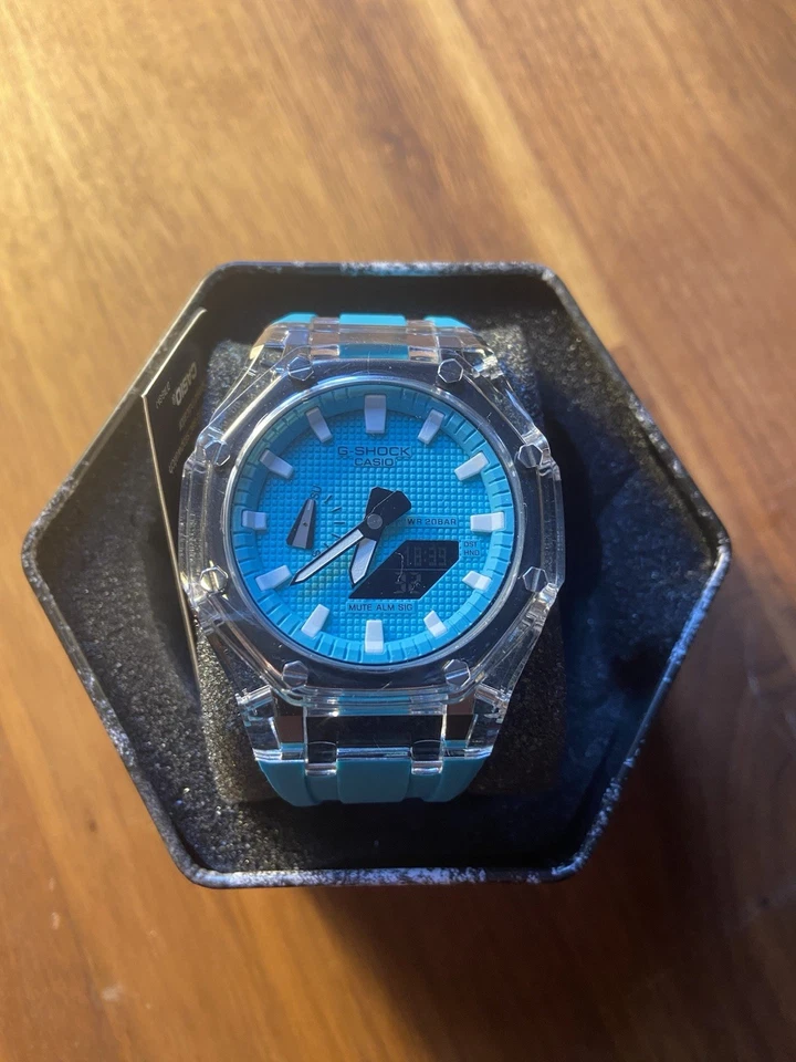 Custom Casio G-Shock GA-2100, CasiOak, - Baby Blue Brand New - Image 1 of 4